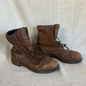 VTG Lehigh Safety Steel Toe Leather Work Boots Sz‎ 11 E 1209 USA Made Distressed